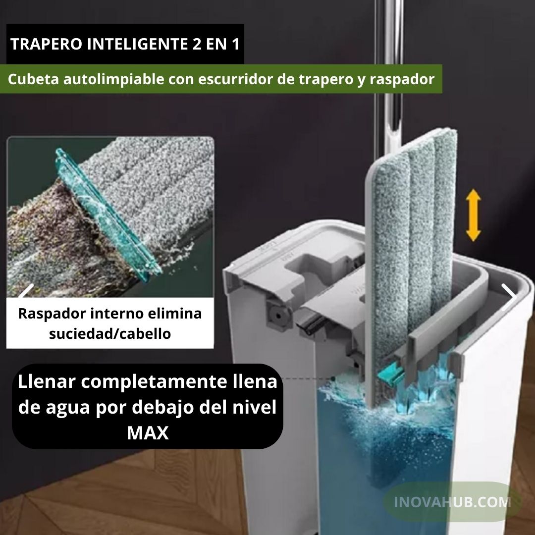 Trapeador Inteligente 2 en 1             ¡La solución definitiva para la limpieza de tu hogar!