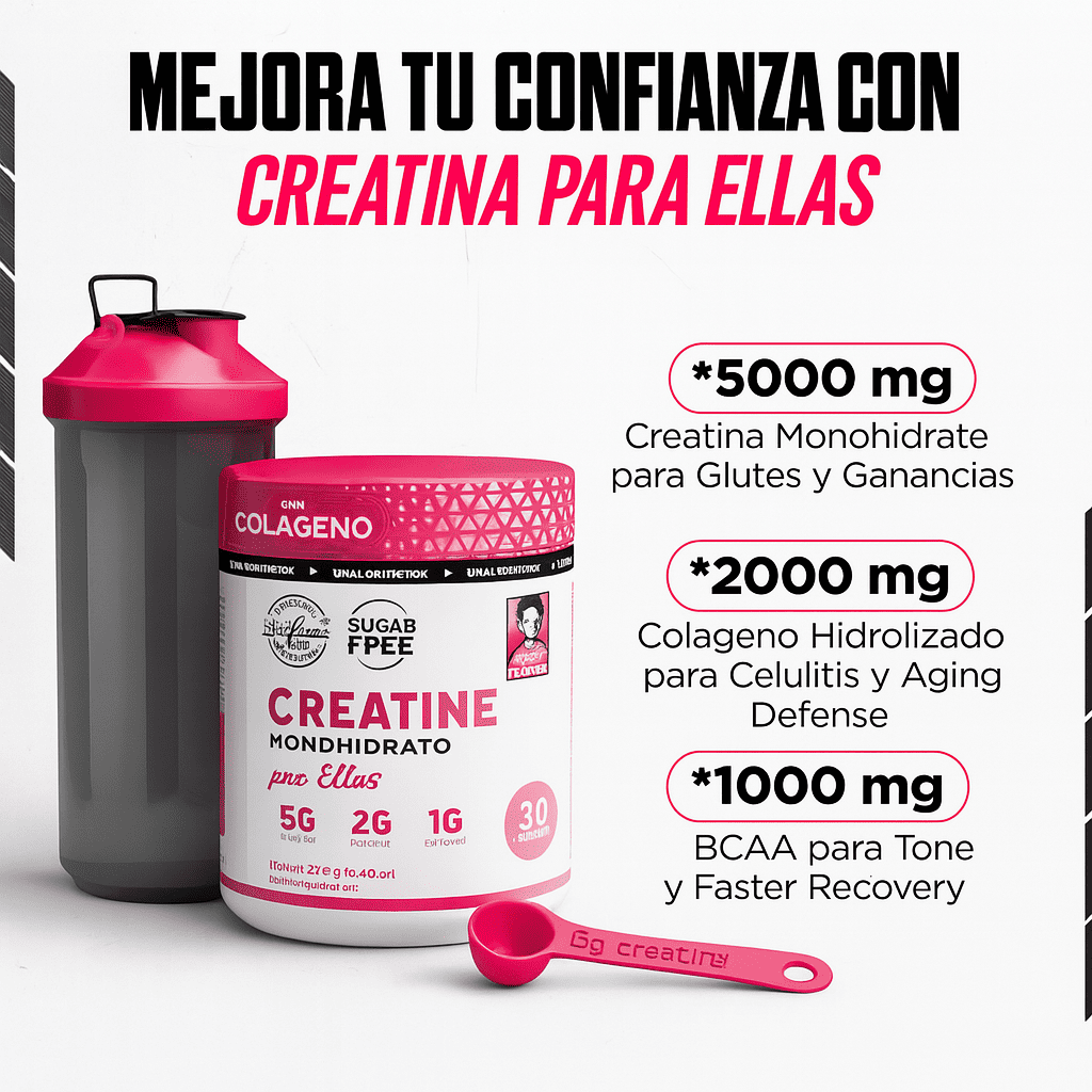 Creatina Monohidratada para Mujeres – Fuerza, recuperación y bienestar en cada scoop