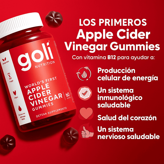 Gomitas Goli: Vinagre de manzana + B9 y B12 para digestión ligera y energía diaria
