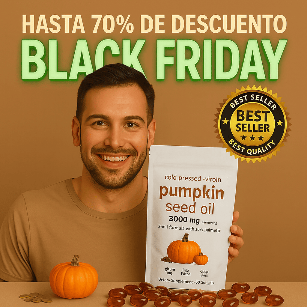 Potencia Natural para Tu Próstata y Bienestar Urinario — Pumpkin + Saw Palmetto 3000 mg