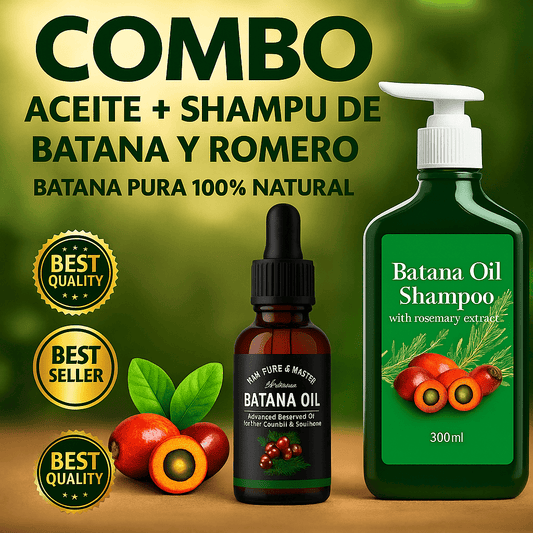 Combo Aceite y Shampú de Batana 100% puro — Hidratación profunda que revive piel y cabello en pocas gotas