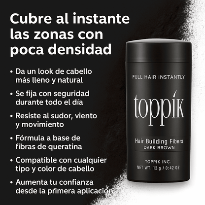 Kit Aplicador Toppik + Fijador y Peine – Cabello denso y natural al instante, sin cirugía ni esfuerzo