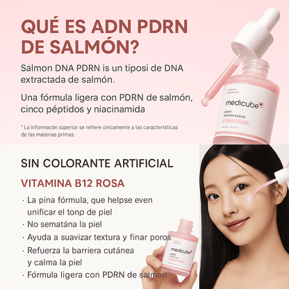 Medicube Serum–PDRN Pink Peptide: Piel que revive con cada gota rosa.
