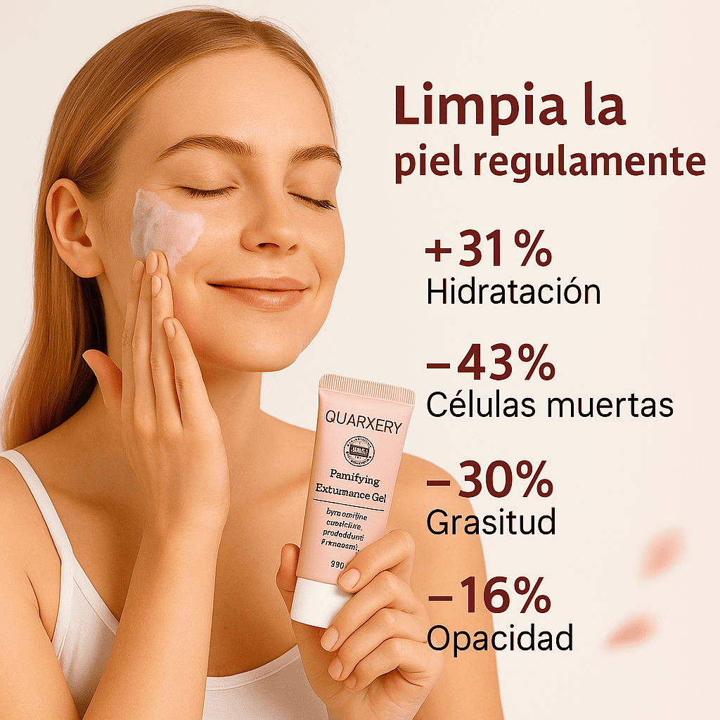 Gel Exfoliante Purificante Quarxery  – Limpieza profunda, poros reducidos y piel suave en cada lavado.