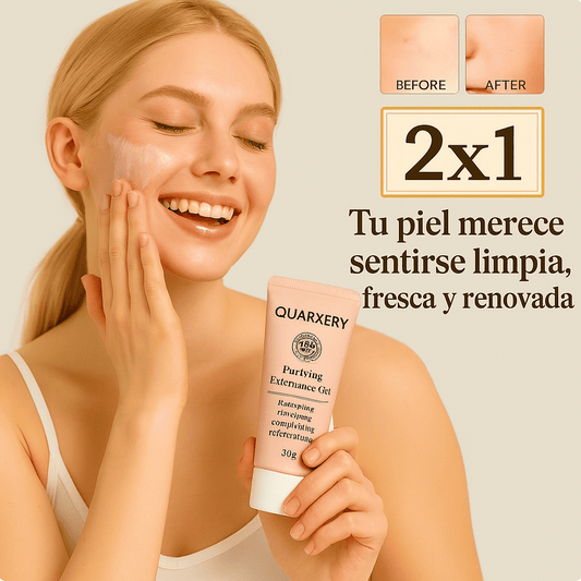 Gel Exfoliante Purificante Quarxery  – Limpieza profunda, poros reducidos y piel suave en cada lavado.