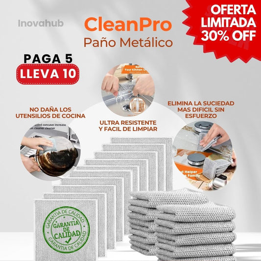 CleanPro - El paño metálico que limpia sin rayar tus ollas y dura mucho más